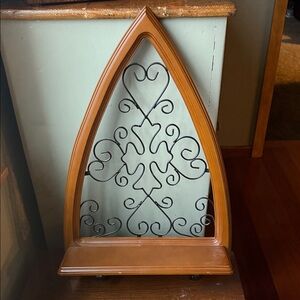 Wooden Gothic Style Wall Shelf